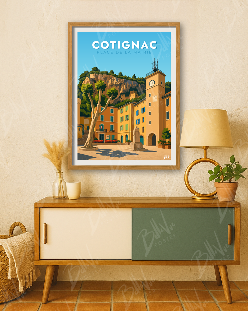 Affiche Cotignac - Place de la Mairie