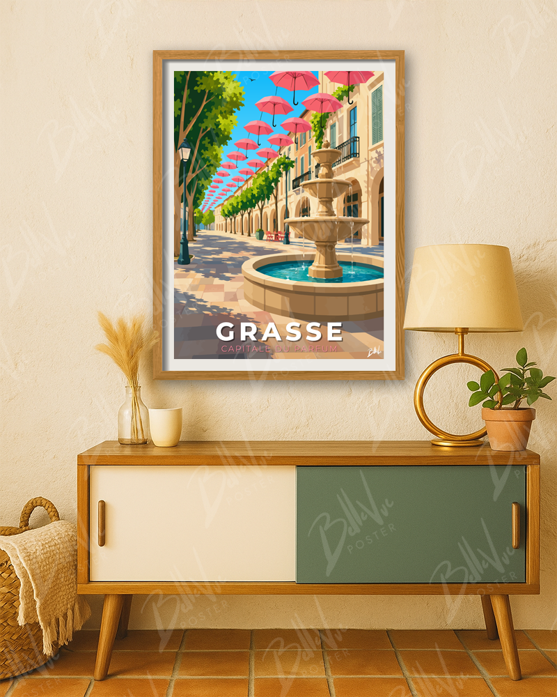 Affiche Grasse - Capitale du Parfum