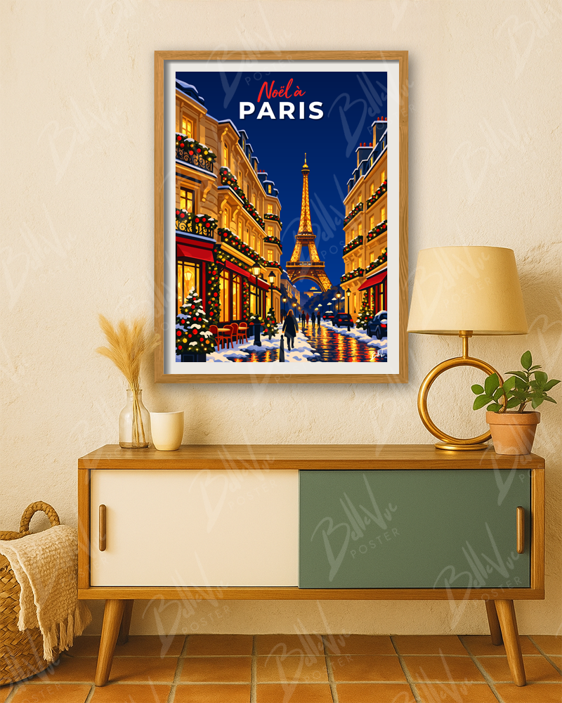 Affiche Noël à Paris