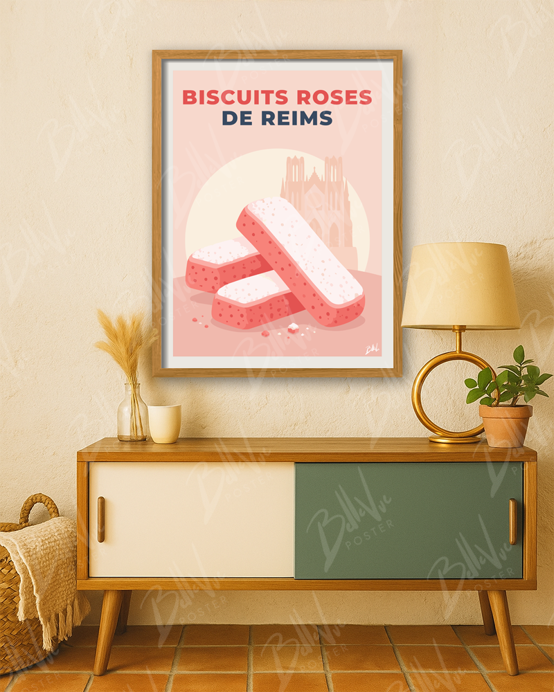 Affiche Le Biscuit Rose de Reims