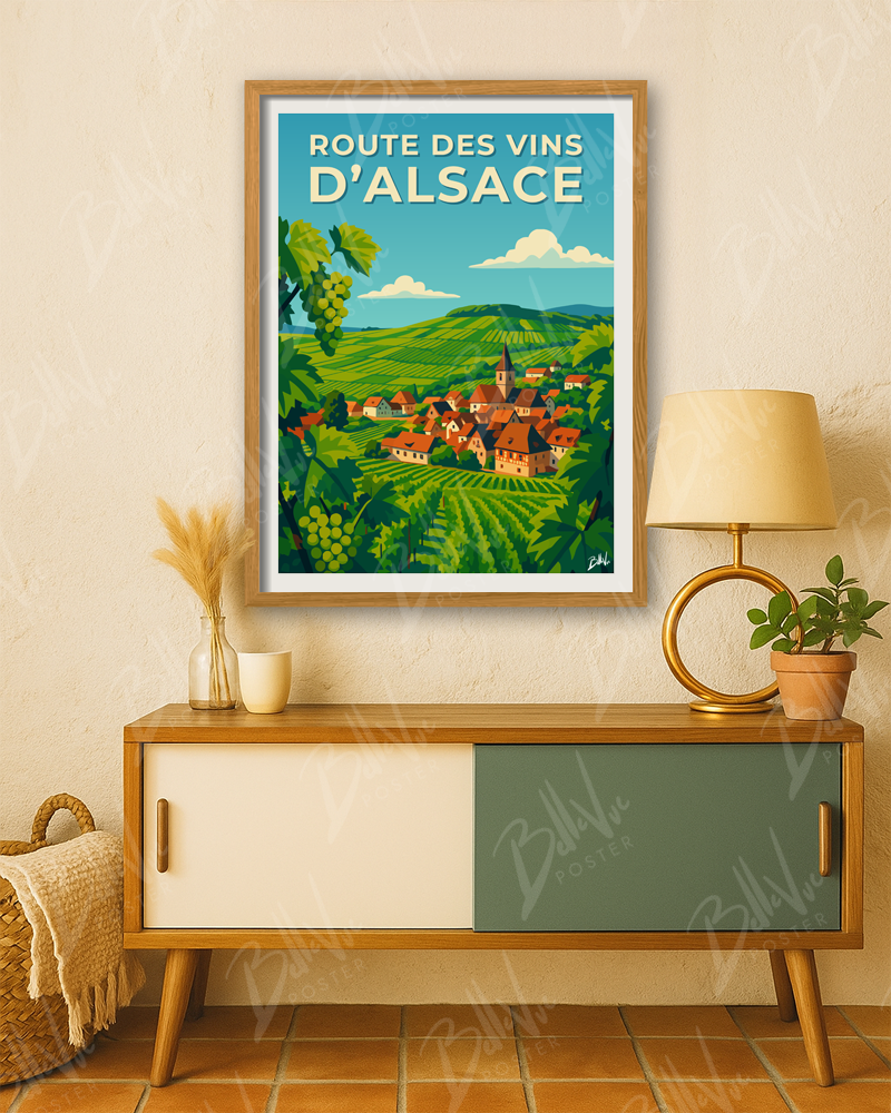Affiche Route des vins d'Alsace