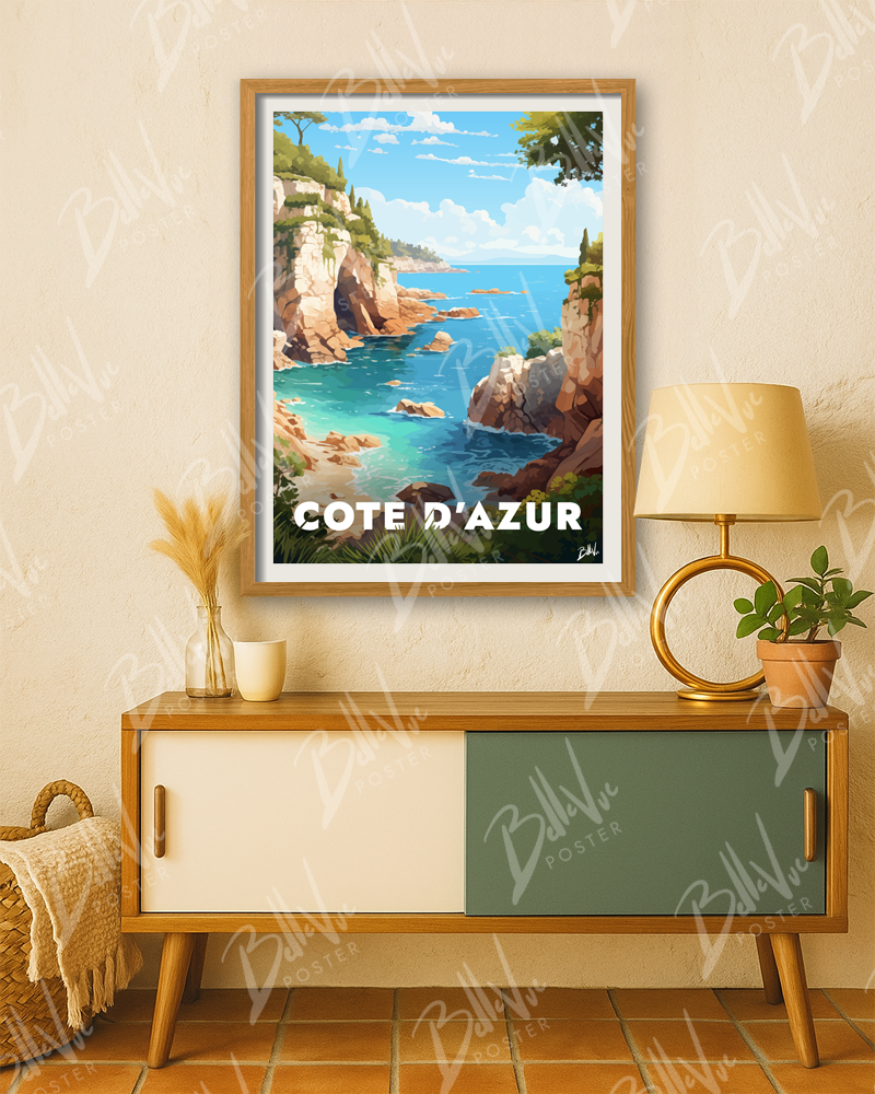 Affiche Côte d'Azur - Crique
