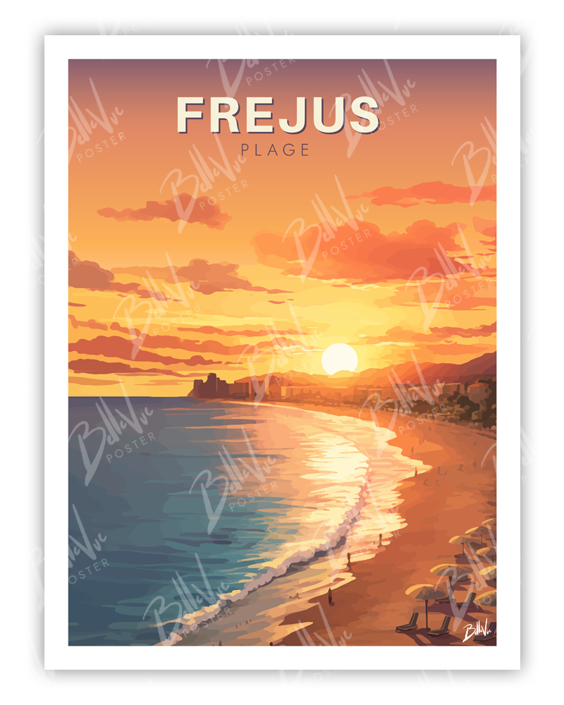 Fréjus - Plage couché de soleil