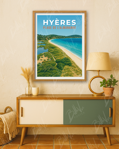 Affiche Hyères - Plage de l'Almanarre