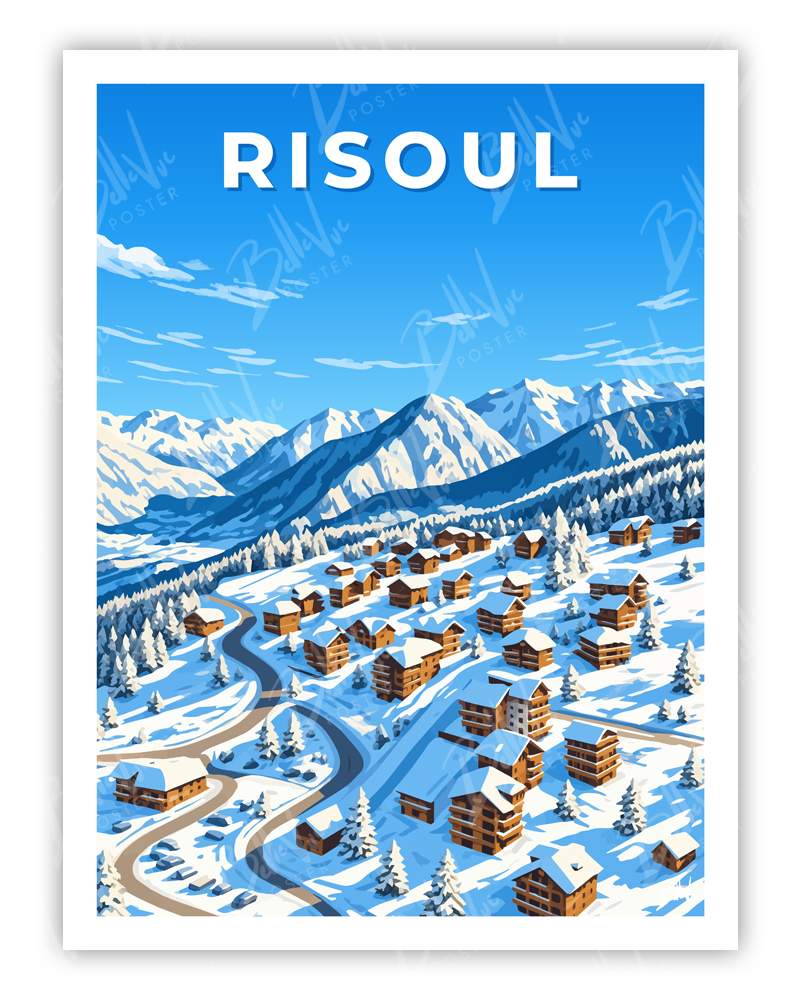 Affiche Risoul - illustration vintage, décoration murale, BelleVue Poster