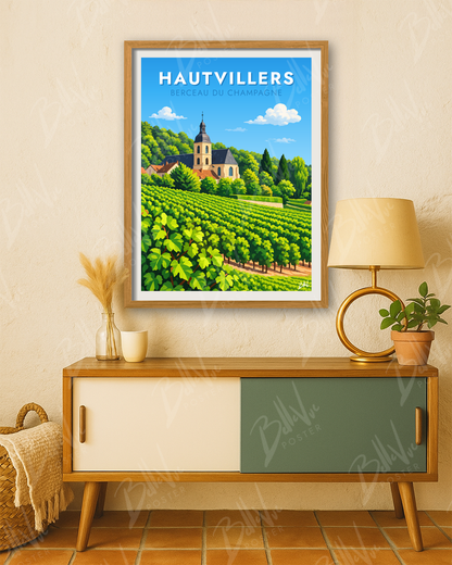 Affiche Hautvillers - Berceau du Champagne