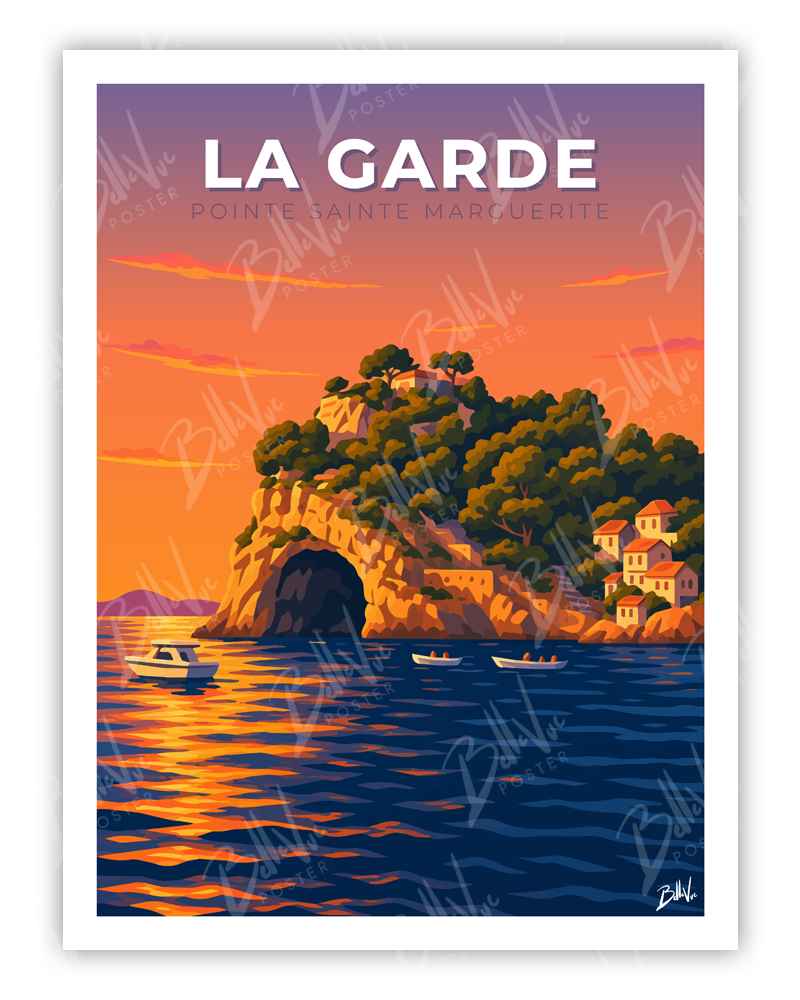 Affiche La Garde - Pointe Sainte-Marguerite - illustration vintage, décoration murale, BelleVue Poster