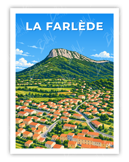 Affiche La Farlède - illustration vintage, décoration murale, BelleVue Poster