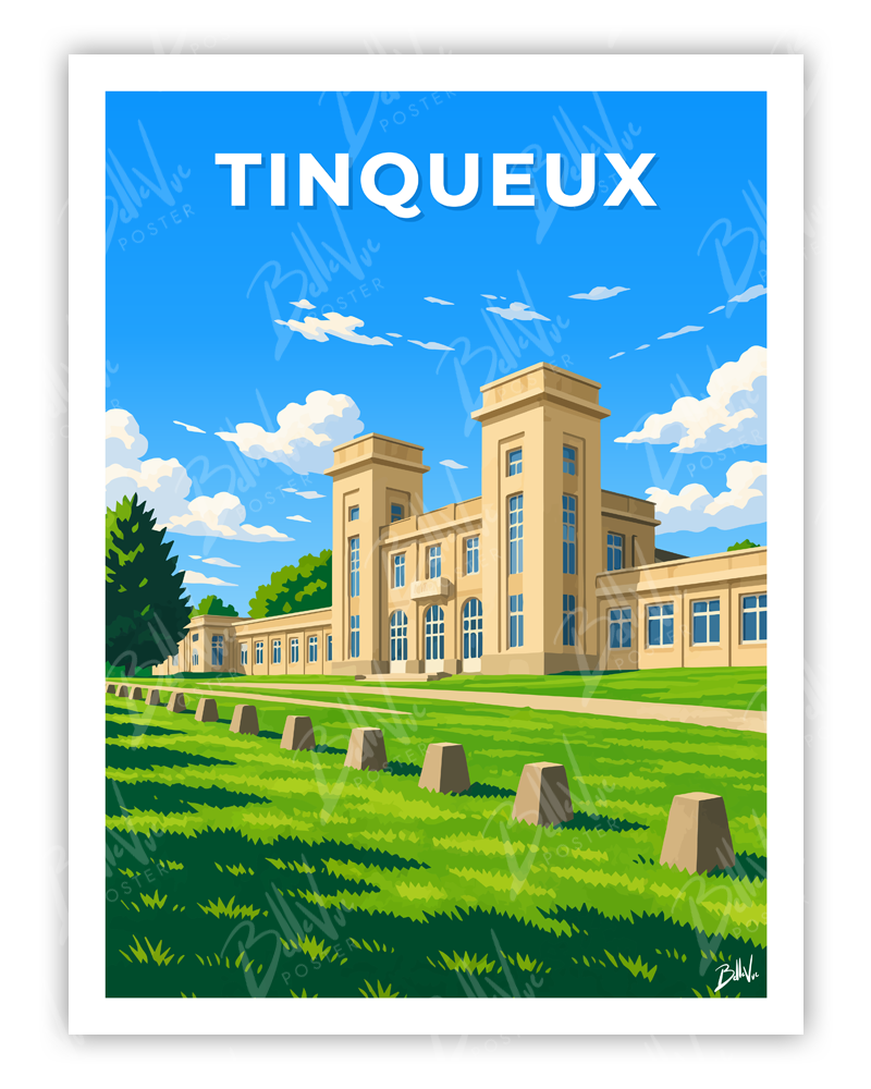 Affiche Tinqueux - illustration vintage, décoration murale, BelleVue Poster