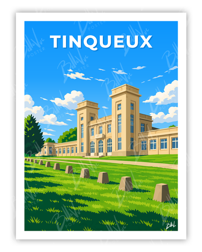 Affiche Tinqueux - illustration vintage, décoration murale, BelleVue Poster