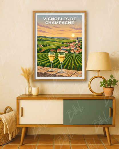 Affiche Vignobles de Champagne