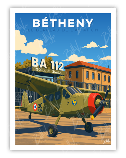 Affiche Bétheny - illustration vintage, décoration murale, BelleVue Poster