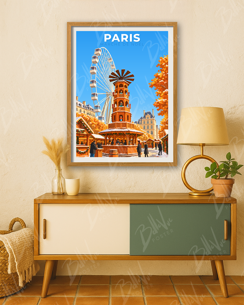 Affiche Marché de Noël - Paris