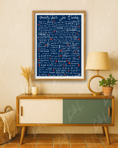 Affiche Le Mur des je t'aime
