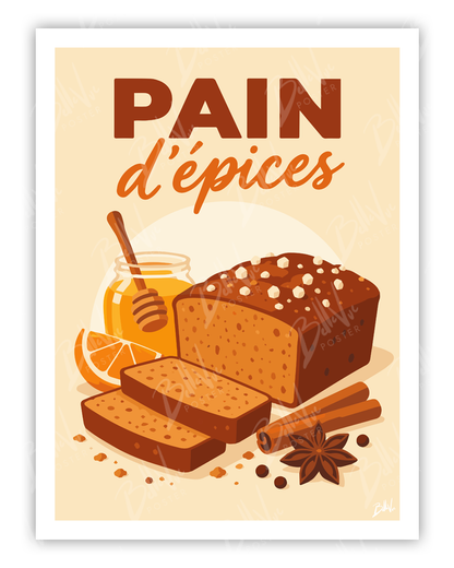 Affiche Pain d'épices - illustration vintage, décoration murale, BelleVue Poster