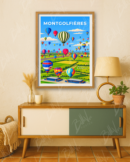 Affiche Vol en montgolfières