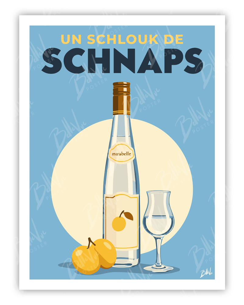 Affiche Un schlouk de schnaps - illustration vintage, décoration murale, BelleVue Poster