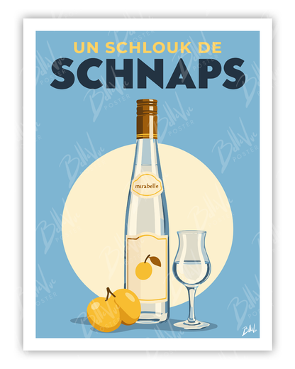 Affiche Un schlouk de schnaps - illustration vintage, décoration murale, BelleVue Poster