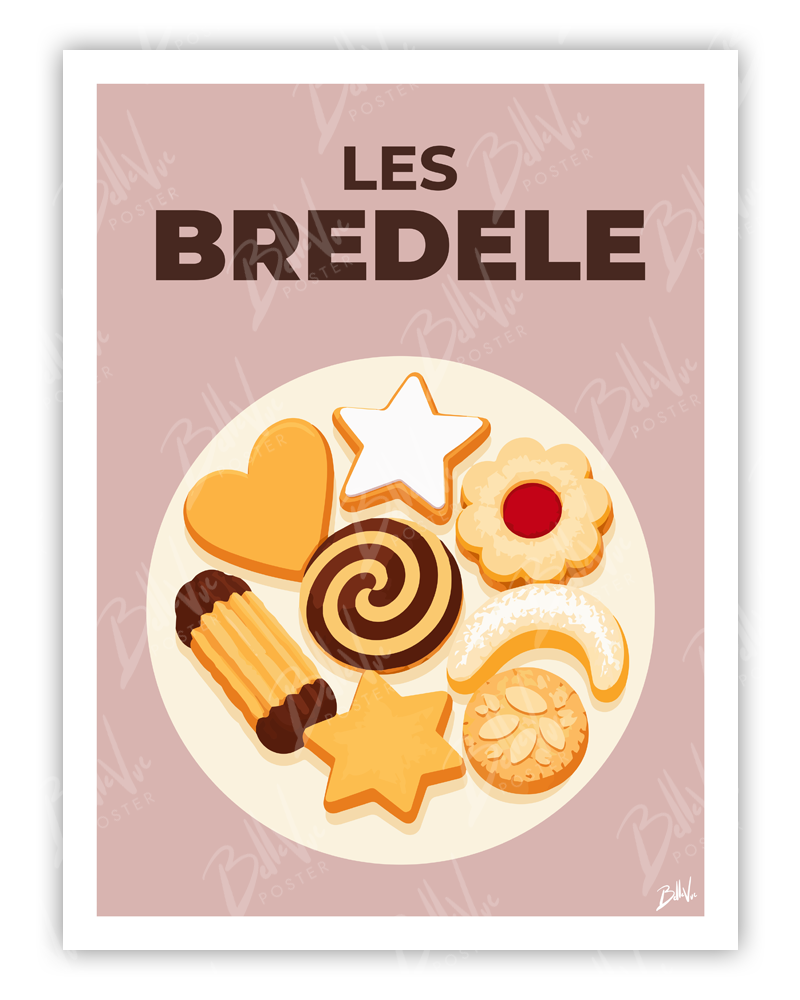 Affiche Les Bredele - illustration vintage, décoration murale, BelleVue Poster