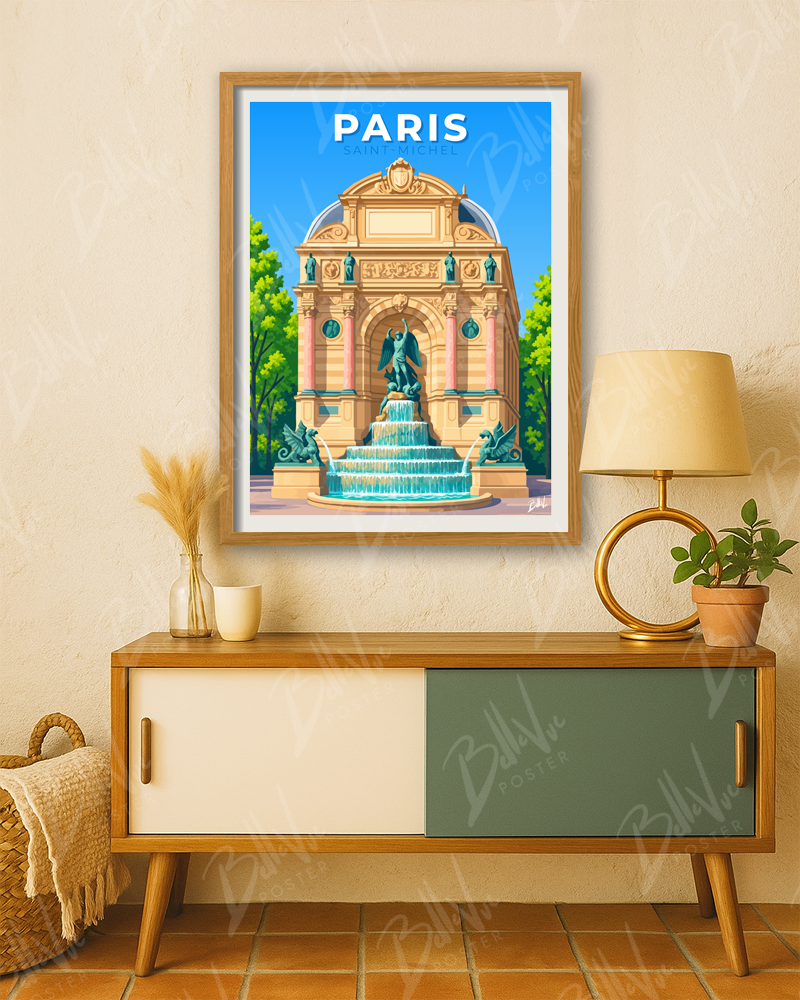 Affiche Paris - Saint-Michel