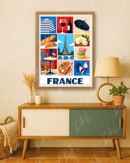 Affiche France - Mosaïque