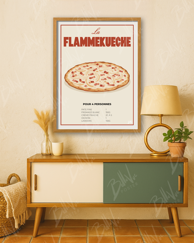 Affiche Recette de la flammekueche