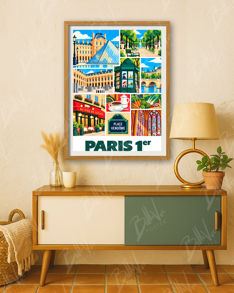 Affiche Paris 1er - Mosaïque