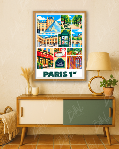 Affiche Paris 1er - Mosaïque