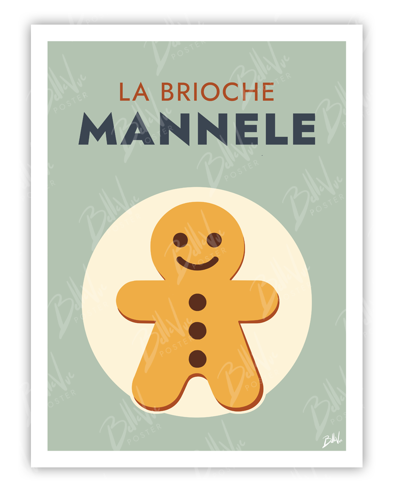 Affiche Mannele la brioche - illustration vintage, décoration murale, BelleVue Poster