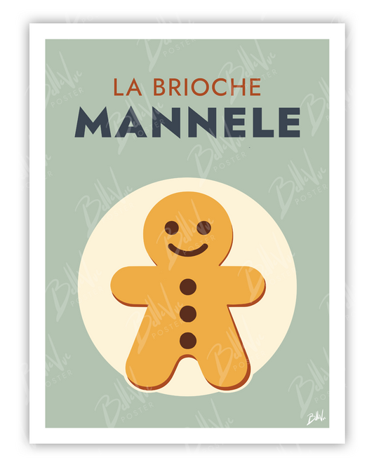 Affiche Mannele la brioche - illustration vintage, décoration murale, BelleVue Poster
